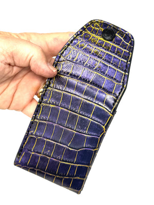 Sarasota Wallet - Purple & Gold Alligator