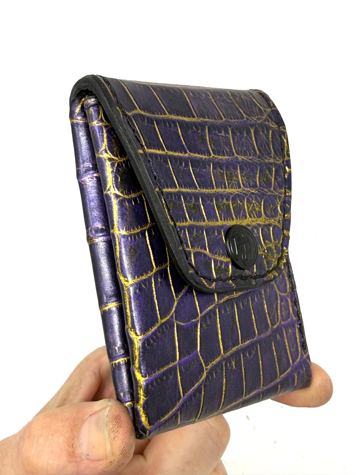Sarasota Wallet - Purple & Gold Alligator