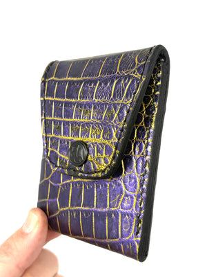 Sarasota Wallet - Purple & Gold Alligator
