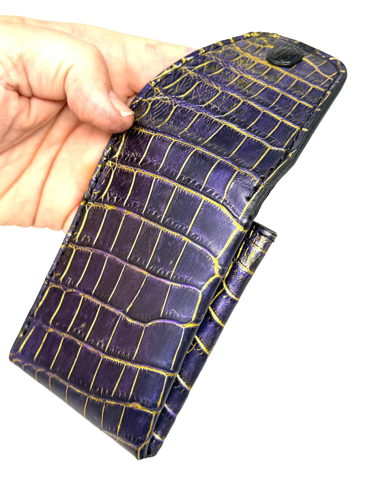 Sarasota Wallet - Purple & Gold Alligator