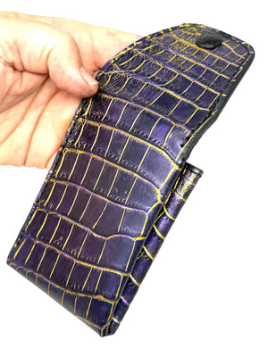 Sarasota Wallet - Purple & Gold Alligator