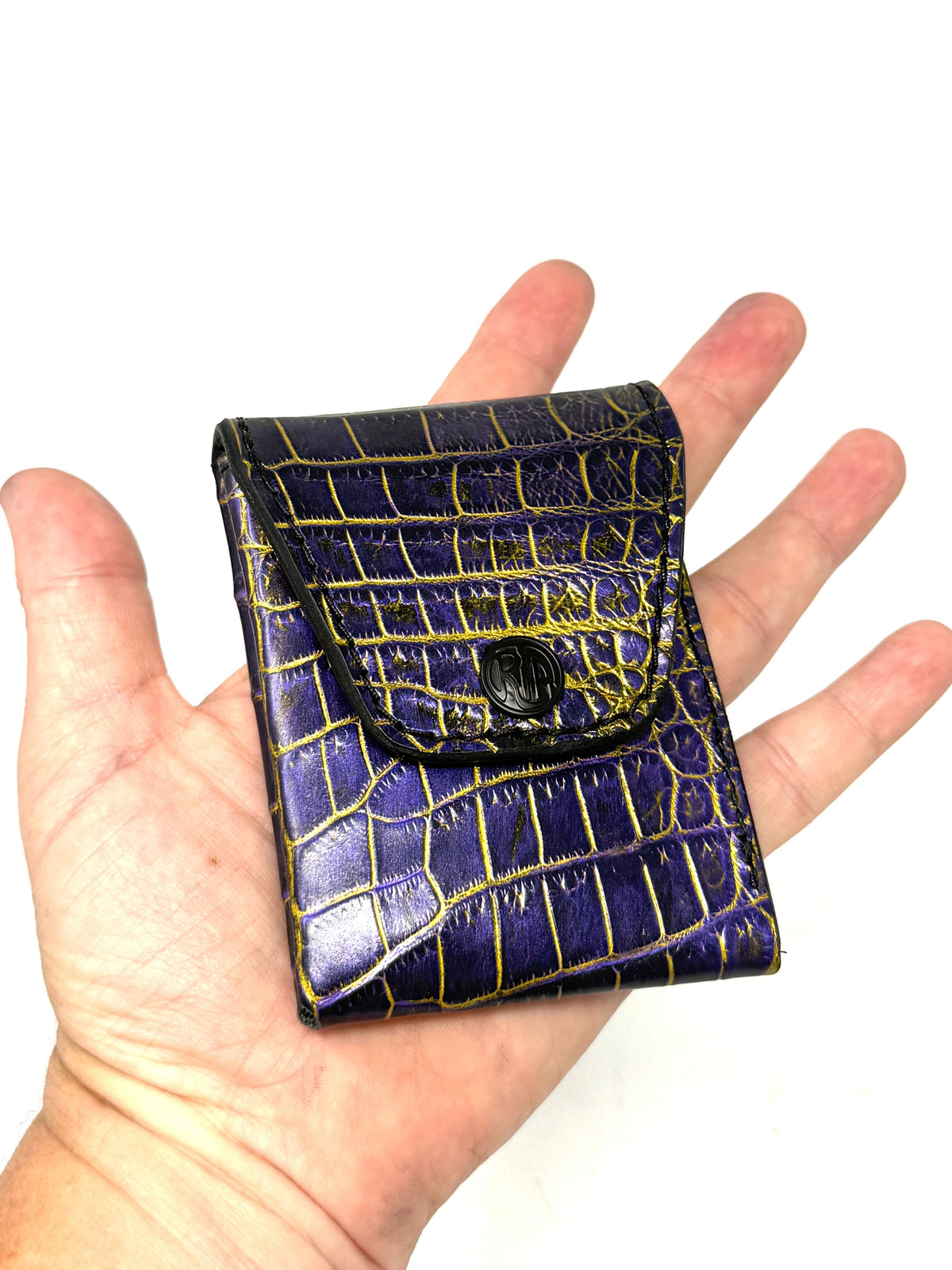 Sarasota Wallet - Purple & Gold Alligator