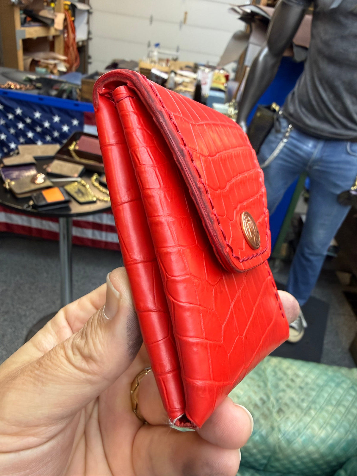 Sarasota Wallet - Red Crocodile