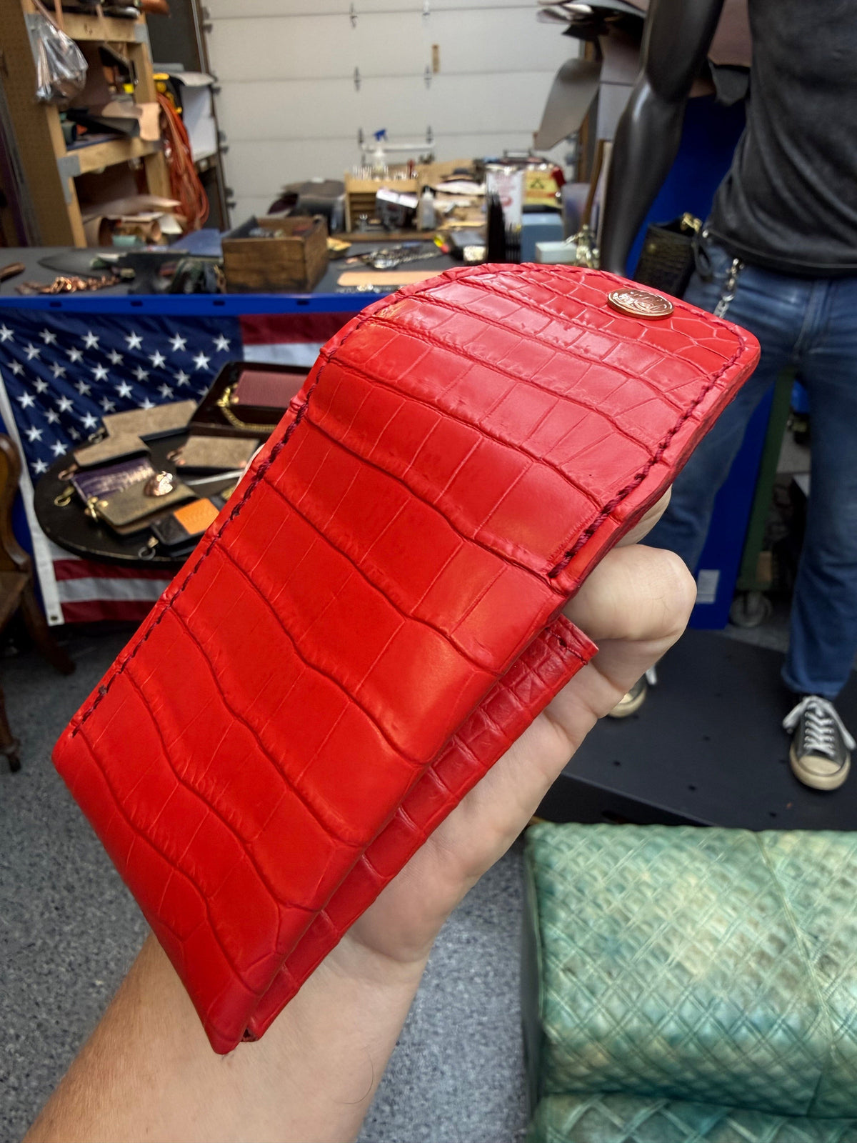 Sarasota Wallet - Red Crocodile