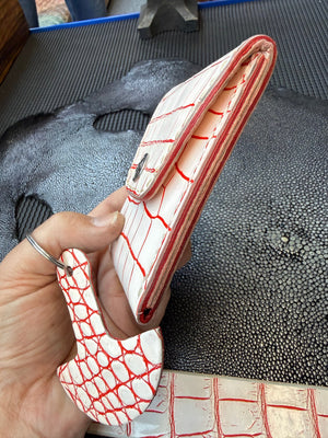 Sarasota Wallet - White/Red Alligator