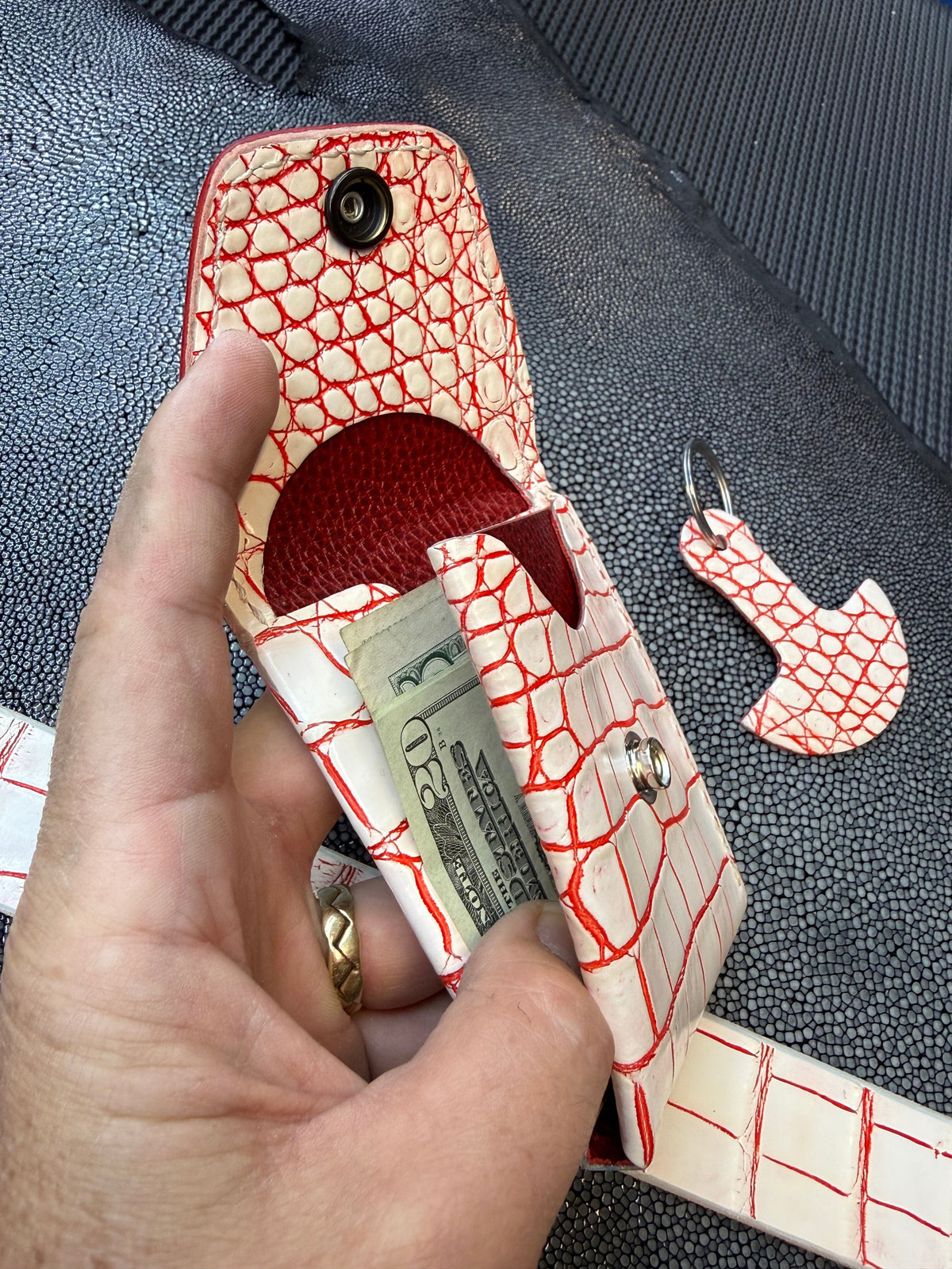 Sarasota Wallet - White/Red Alligator