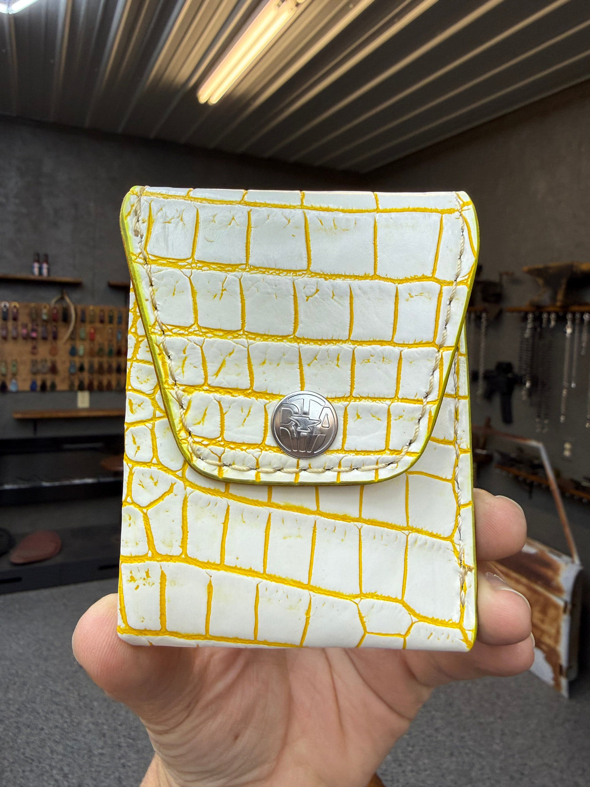 Sarasota Wallet - White/Yellow Alligator