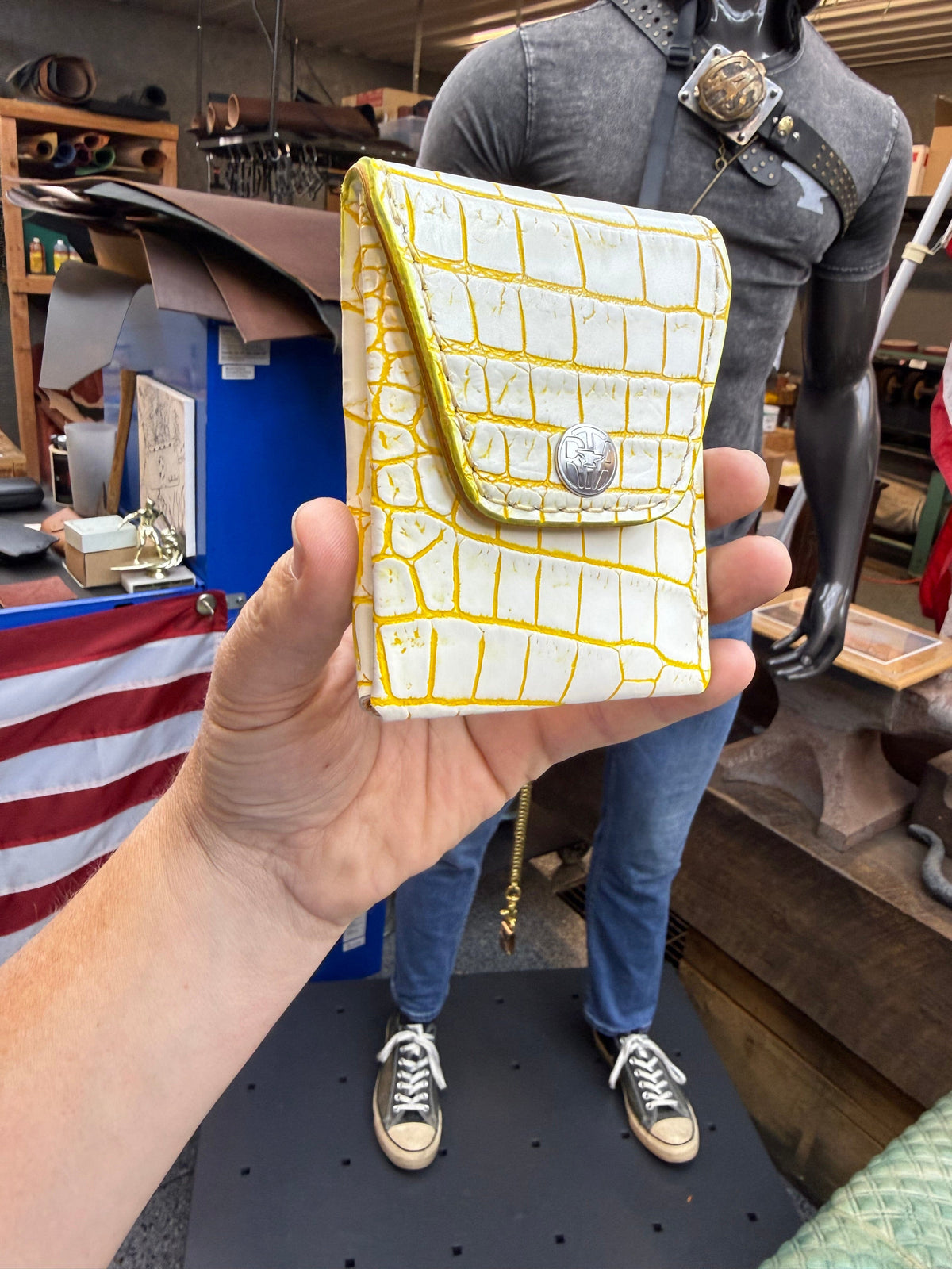 Sarasota Wallet - White/Yellow Alligator