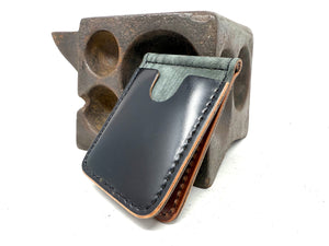 Shell Cordovan Money Clip Wallet: Jet Black