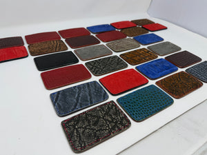 Single Pocket Card Wallet - Choose from Variety of Exotic Hides