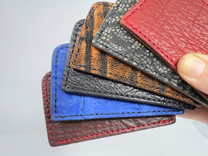 Single Pocket Card Wallet - Choose from Variety of Exotic Hides