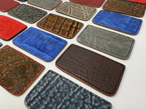 Single Pocket Card Wallet - Choose from Variety of Exotic Hides