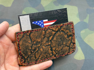 Single Pocket Card Wallet - Cognac Elephant