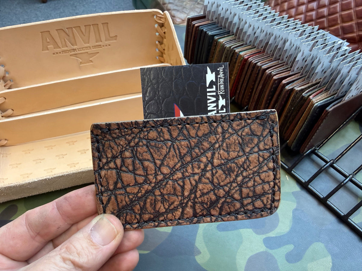 Single Pocket Card Wallet - Cognac Elephant