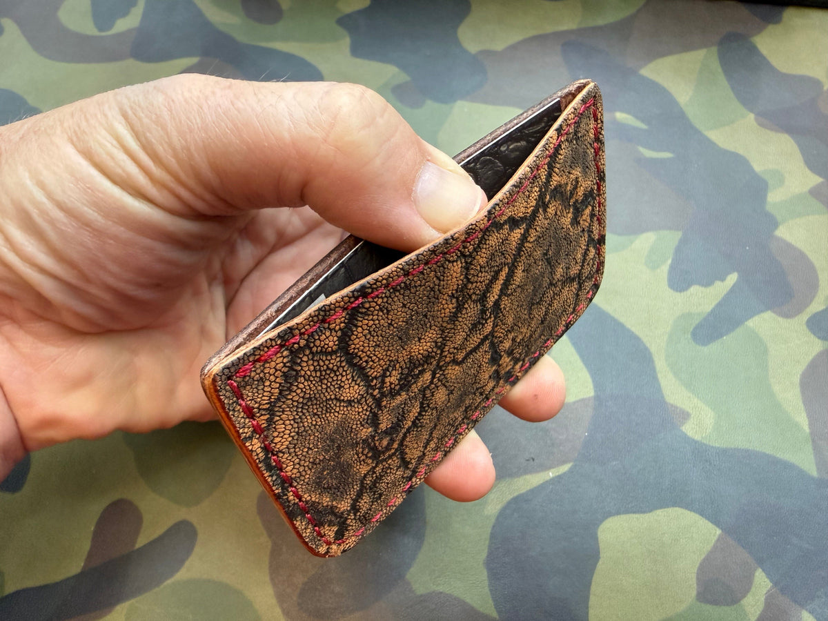 Single Pocket Card Wallet - Cognac Elephant