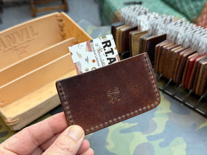 Single Pocket Card Wallet - Cognac Elephant