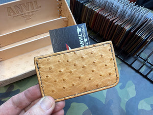 Single Pocket Card Wallet - Golden Ostrich