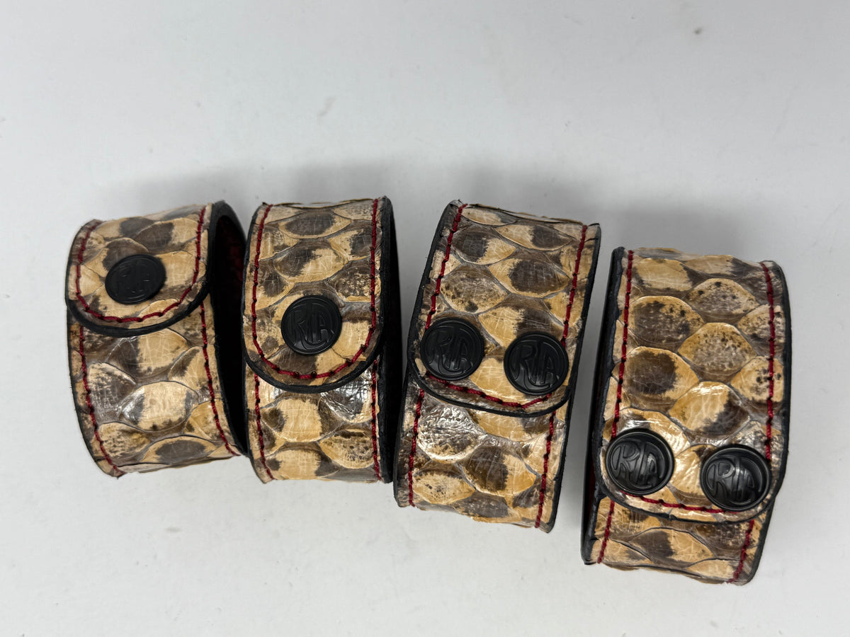 Snakeskin Leather Bracelet / Cuff: Natural