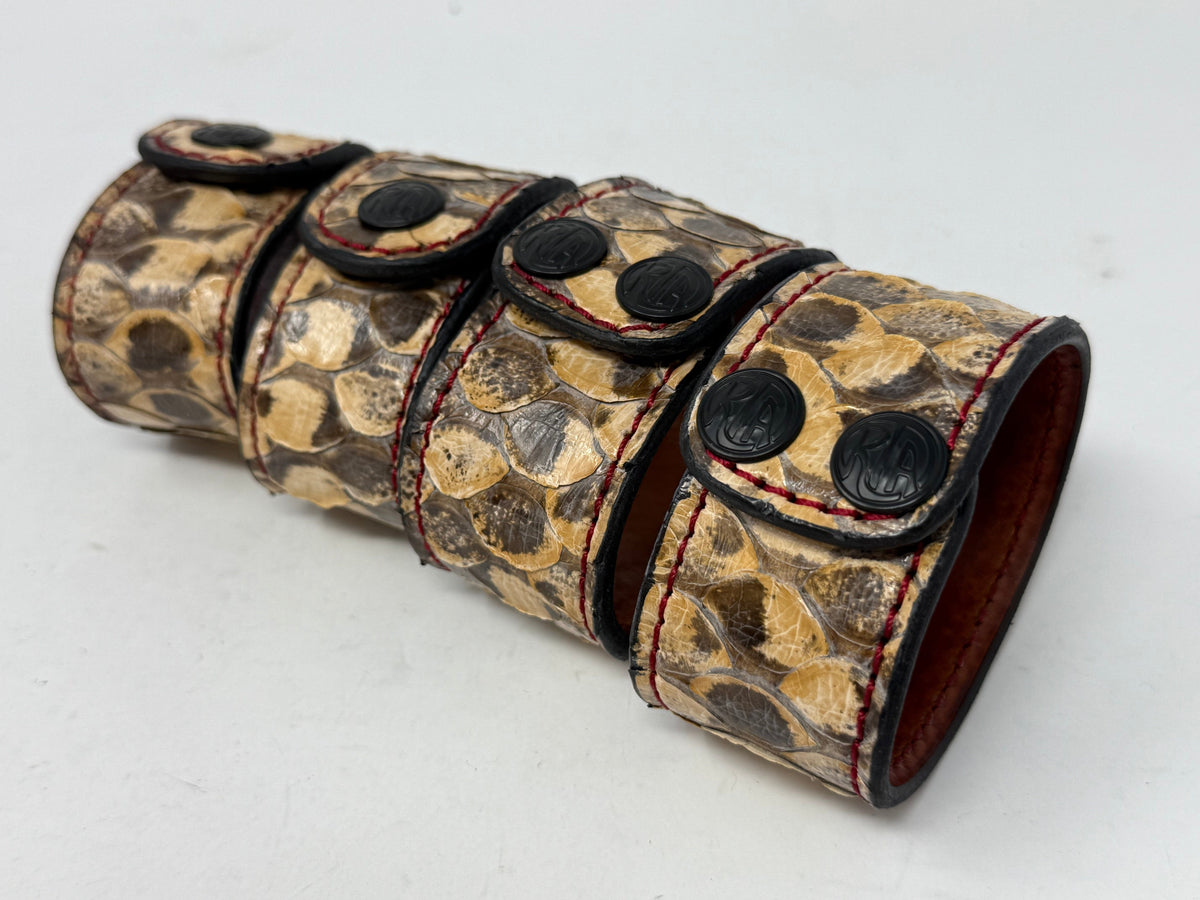 Snakeskin Leather Bracelet / Cuff: Natural