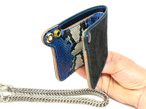 Standard Bifold Chain Wallet -Black Elephant & Python