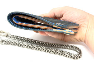 Standard Bifold Chain Wallet -Black Elephant & Python