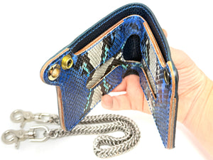 Standard Bifold Chain Wallet -Black Elephant & Python