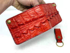 Standard Bifold Chain Wallet - Red Hornback