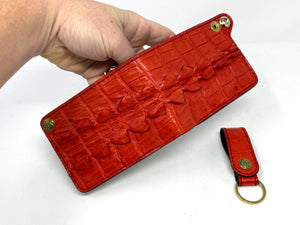 Standard Bifold Chain Wallet - Red Hornback