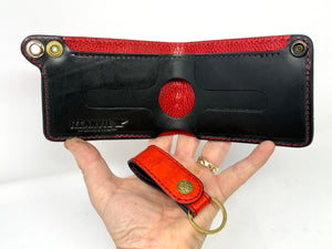 Standard Bifold Chain Wallet - Red Hornback