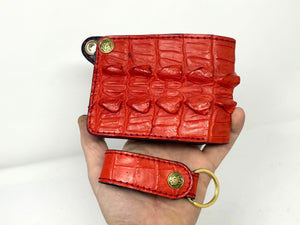 Standard Bifold Chain Wallet - Red Hornback