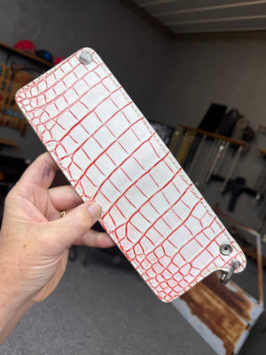 Standard Bifold Chain Wallet - White/Red Alligator (Copy)