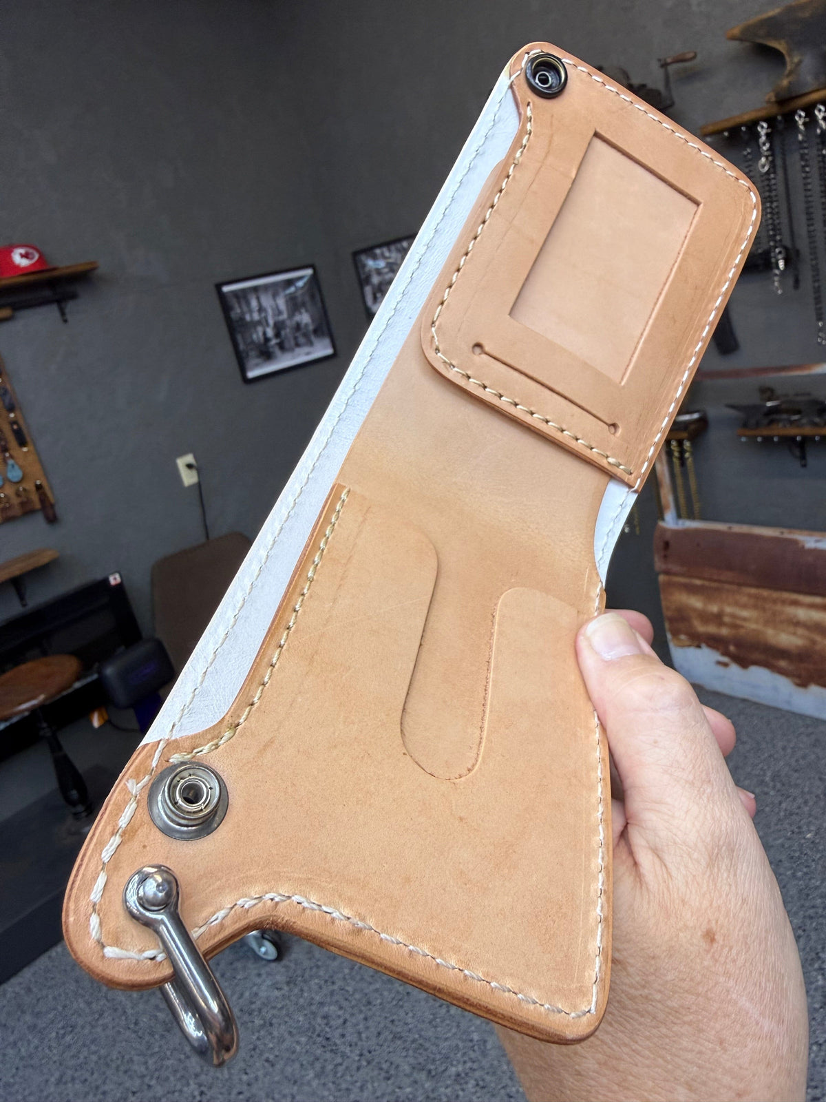 Standard Bifold Chain Wallet - White/Red Alligator (Copy)