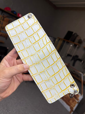 Standard Bifold Chain Wallet - White/Yellow Alligator