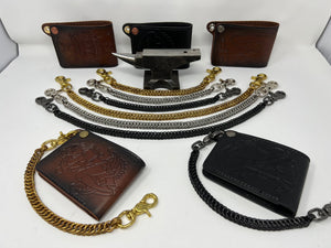 Standard Bifold Leather Chain Wallet - Wallet Chain Included