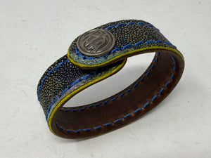 Stingray Leather Bracelet / Cuff: Irridescent