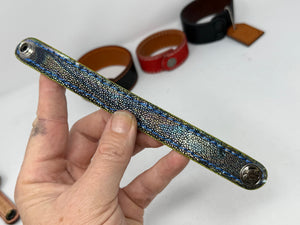 Stingray Leather Bracelet / Cuff: Irridescent