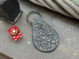 Teardrop Leather Key Fob - Anthracite Shark