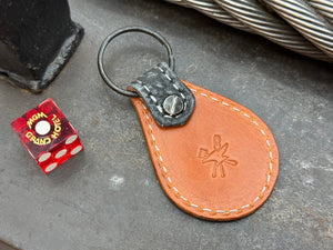 Teardrop Leather Key Fob - Anthracite Shark