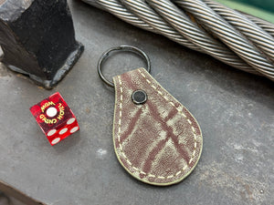 Teardrop Leather Key Fob - Chocolate Mint Elephant