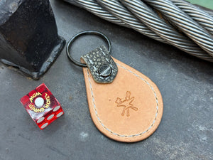 Teardrop Leather Key Fob - Dark Gray Elephant