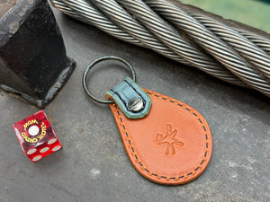 Teardrop Leather Key Fob - Nubuck SkyBlu Alligator