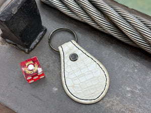 Teardrop Leather Key Fob - Pearl Python