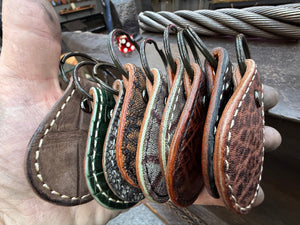 Teardrop Leather Key Fob - Chocolate Hippo