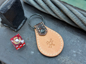 Teardrop Leather Key Fob - Vintage Bark Elephant