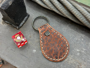 Teardrop Leather Key Fob - Vintage Bark Elephant