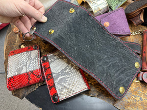 Trifold Chain Wallet - Black Elephant Red Shark - Anvil Customs