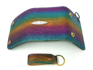 Trifold Chain Wallet - Metallic Multicolored Stingray