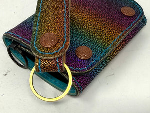 Trifold Chain Wallet - Metallic Multicolored Stingray