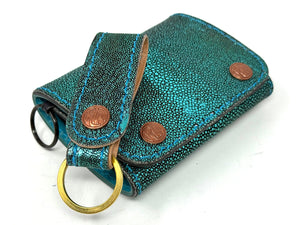 Trifold Chain Wallet - Metallic Multicolored Stingray