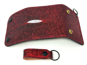 Trifold Chain Wallet - Metallic Red  Stingray